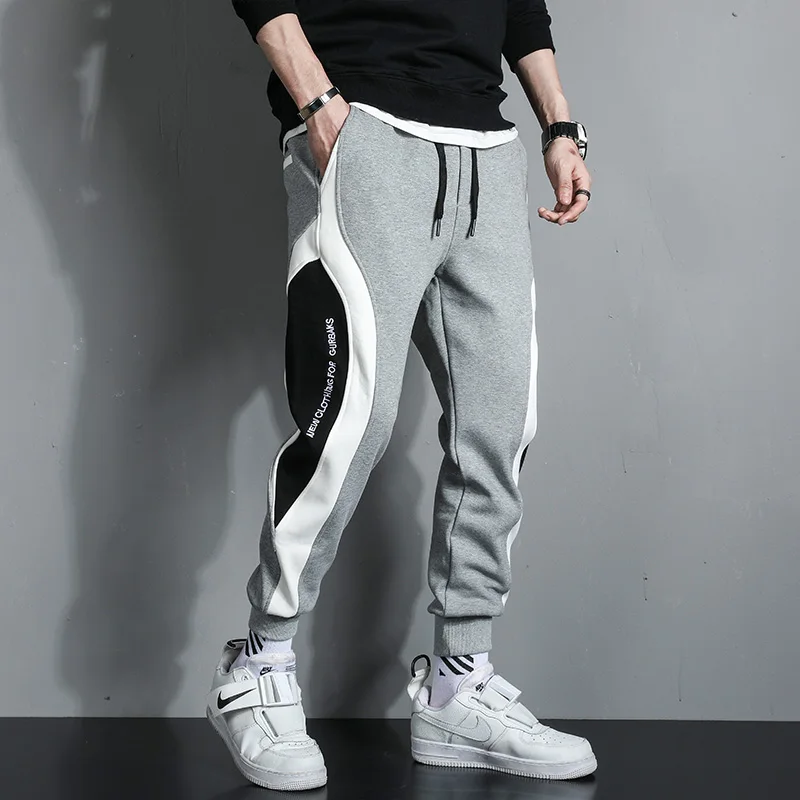 Autumn Winter Men's Thicken Fleece Pants Loose Pants Jogger Pocket Casual Sports Pants Fashion Male Trousers Streetwear Clothes
