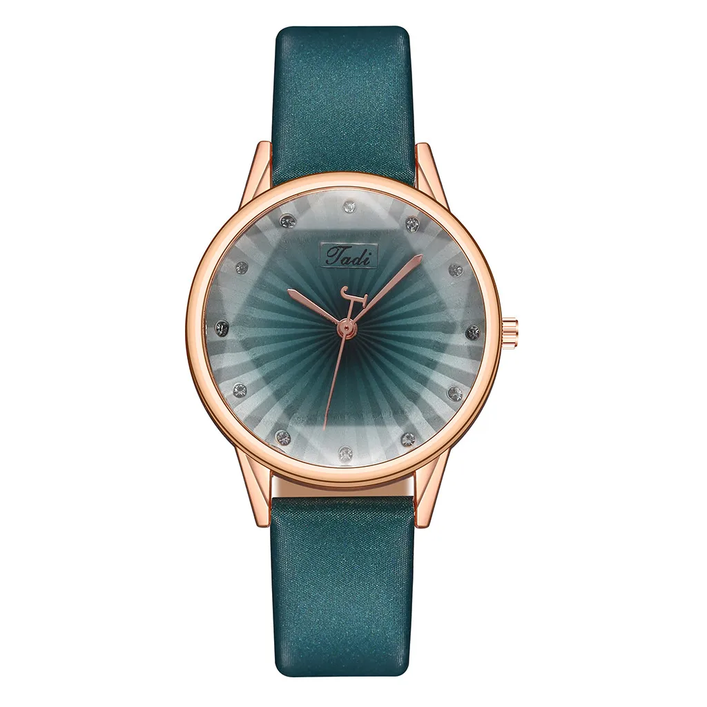 Creative Striped Quartz Watch Simple Leather Shiny Crystal Aesthetic Clock Everyday Versatile Business Women Wristwatch 2024 5