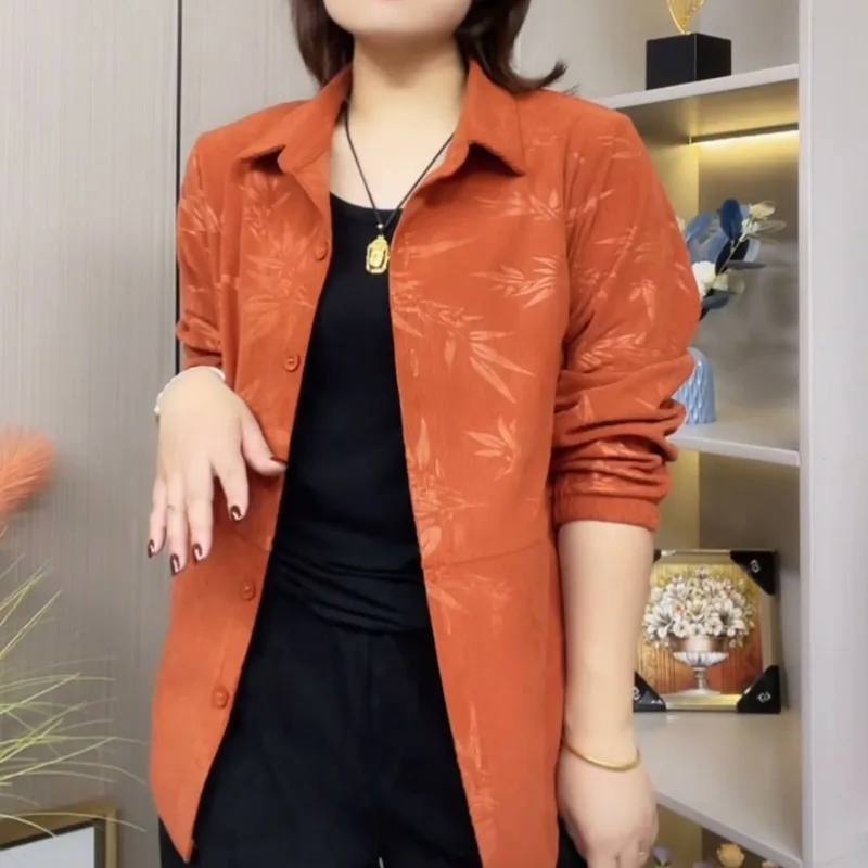 

Women's Spring Autumn Long Sleeve Solid Casual Shirt Fashion Versatile Female Clothes Print All Match Loose Elegant Lady Tops