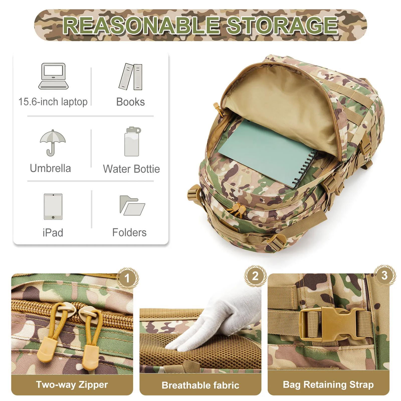 New 30/45 Man Survival Outdoor Combat  Assault Pack Pack For Trekking Hunting Bag Large Tactical Backpacks HkingTraveling Bags