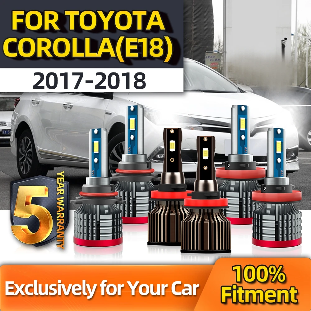 

Crossfox 3 Pairs CSP Led Headlight Bulbs Ultra-white H16 9005 H11 Fog Lamp High/ Low Beam For Toyota COROLLA(E18) 2017 2018