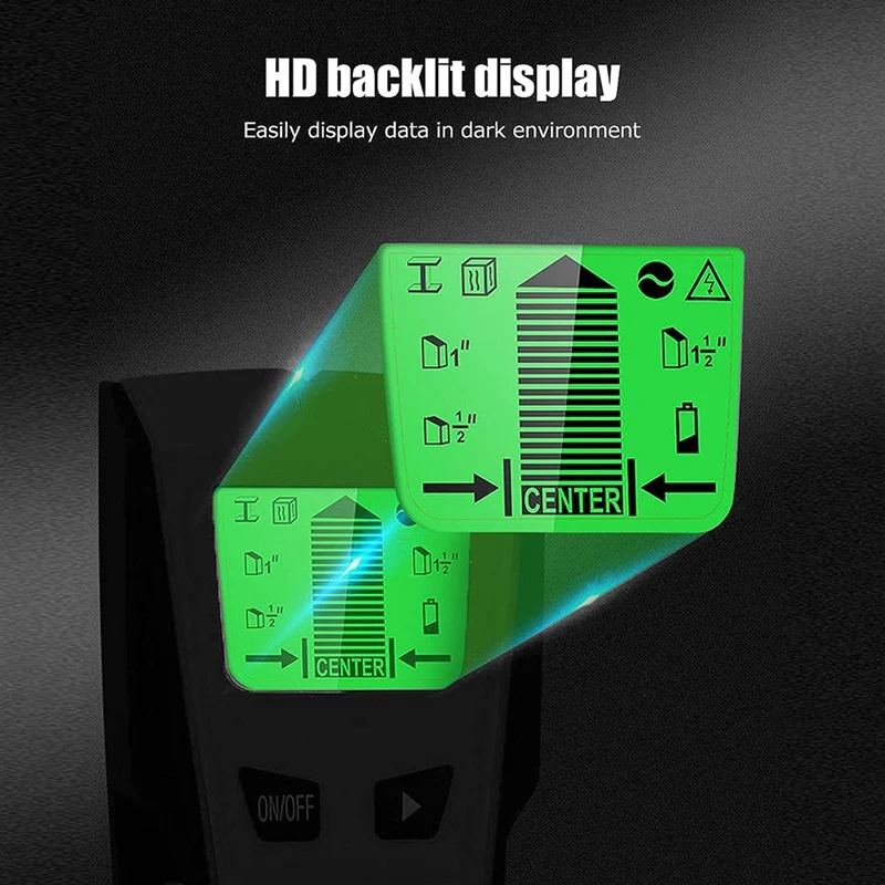 Wall Metal Detector Electronic Wood Studs Finder Wire Scanner LCD Display TH210 Black Durable Easy To Use