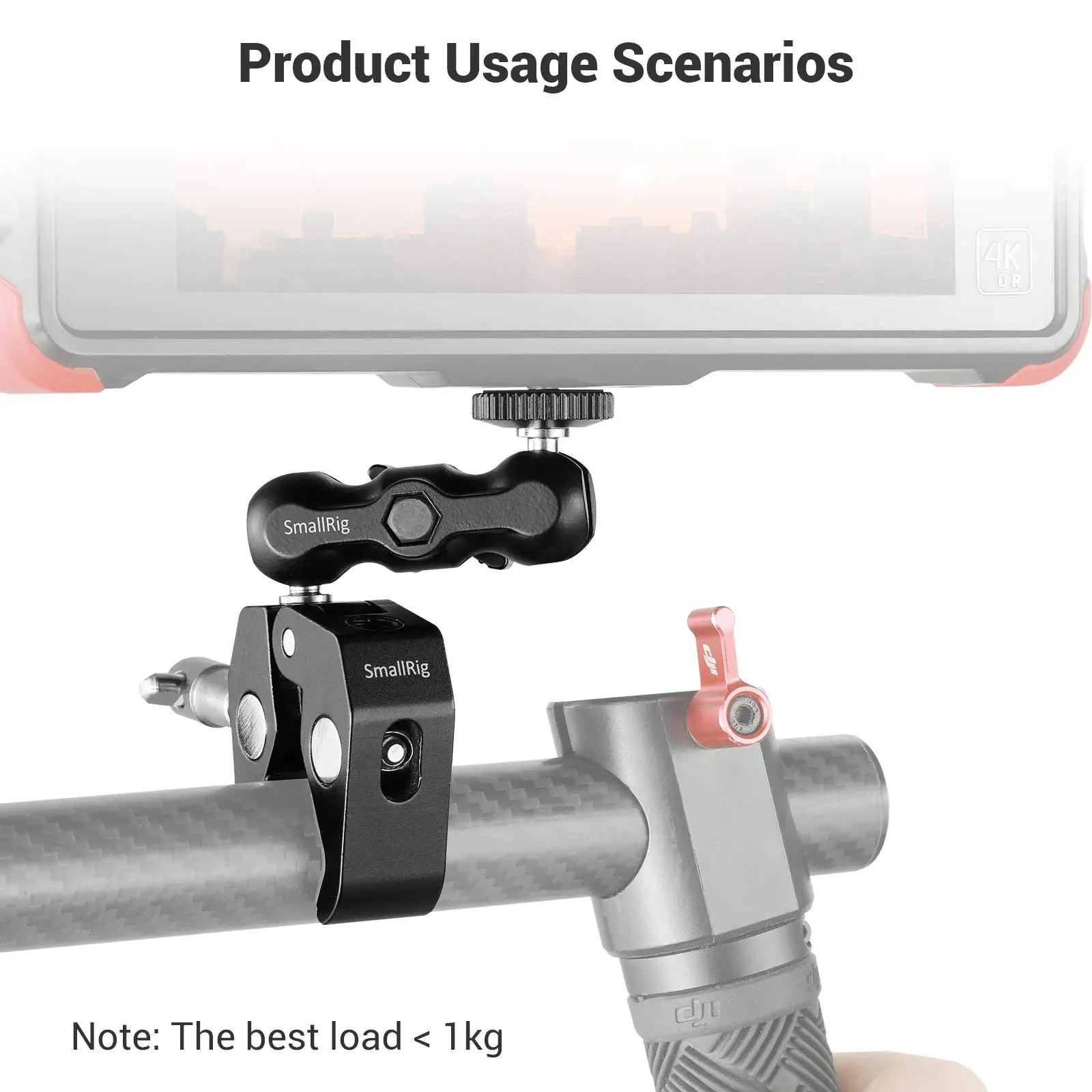 SmallRig 다기능 볼 헤드 클램프, 하단 클램프가 있는 더블 볼 어댑터, DJI 스태빌라이저, 비디오 C-스탠드-2164