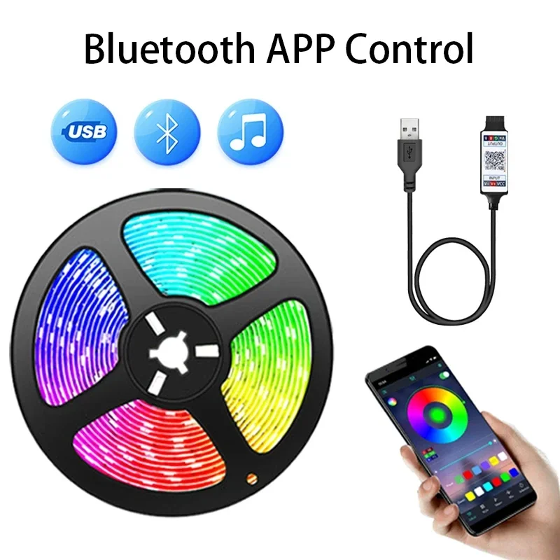 Tira de Luces LED RGB 5050 Flexible con Conexión USB y Control por App (1 m - 5 m) S3102d71bb33745acac418aae1bf4b5e6y