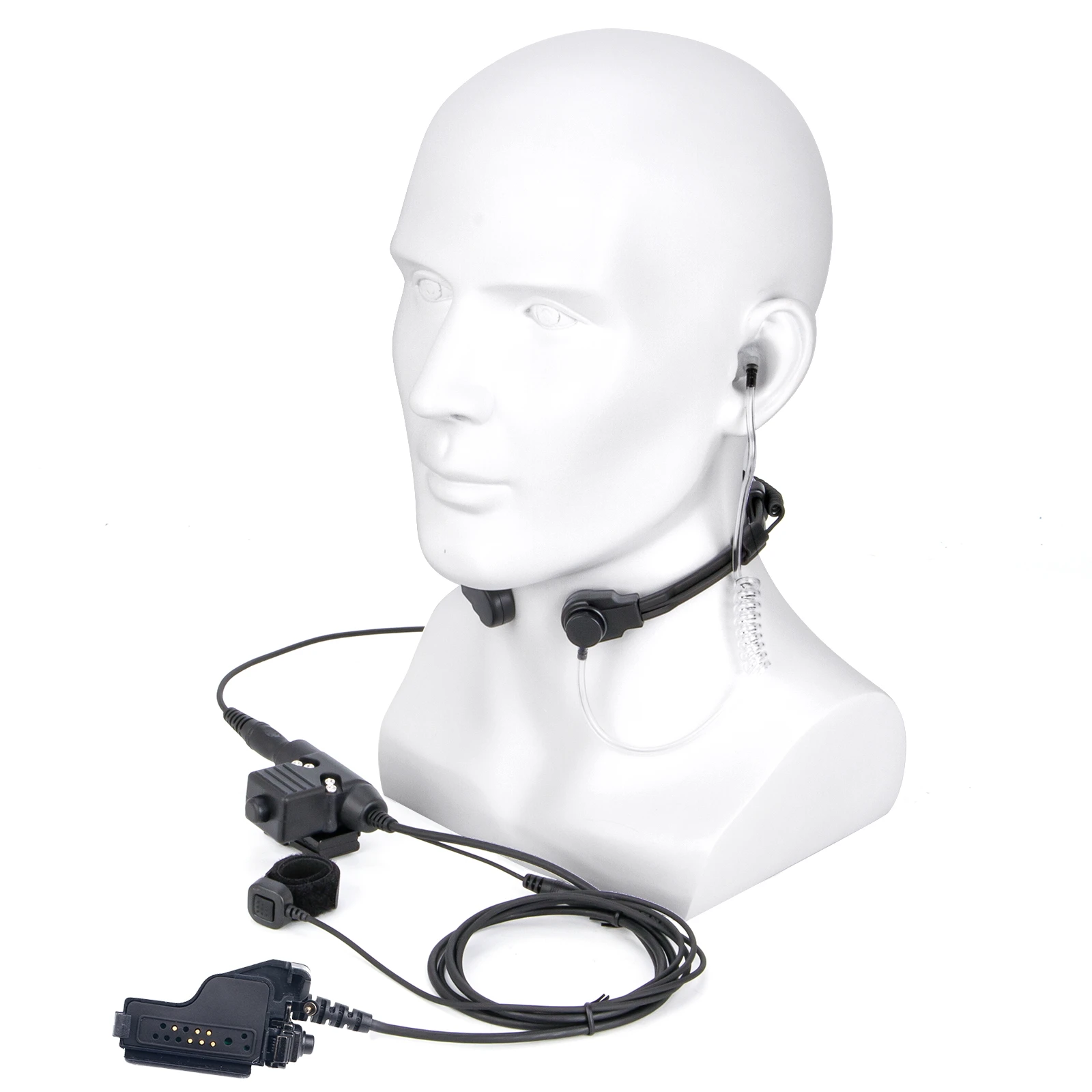 7.1mm tactical telescopic throat controlled walkie talkie headset with Finger Microphone and U94 PTT for MOTOROLA XTS2500