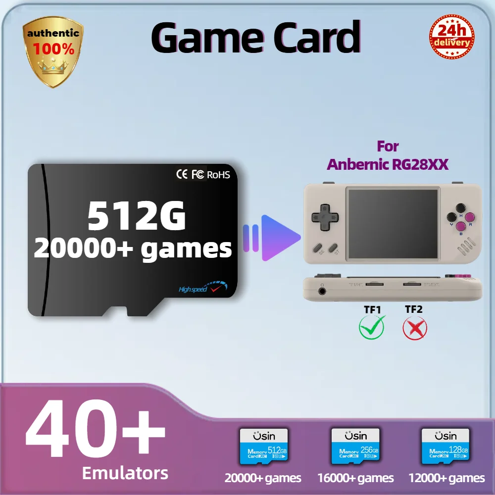 

Game Card For Anbernic RG28XX TF Memory Retro Games More PS1 PSP SD portable Handheld High Speed Card Children‘s Gift 512G 256G