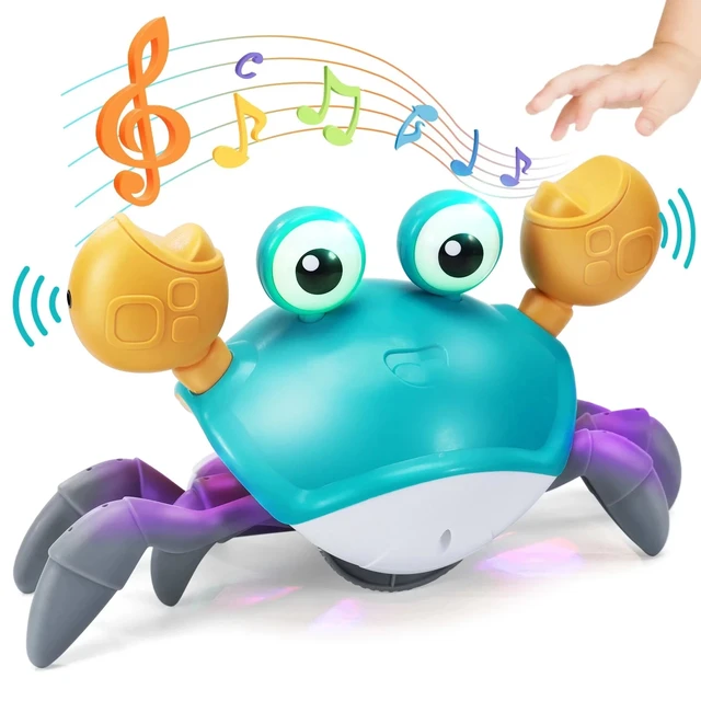 Crawling Crab Baby Toy With LED Light Electronic Sensor Educational Present Cute Toddler Interactive Learning Musical Toys 1