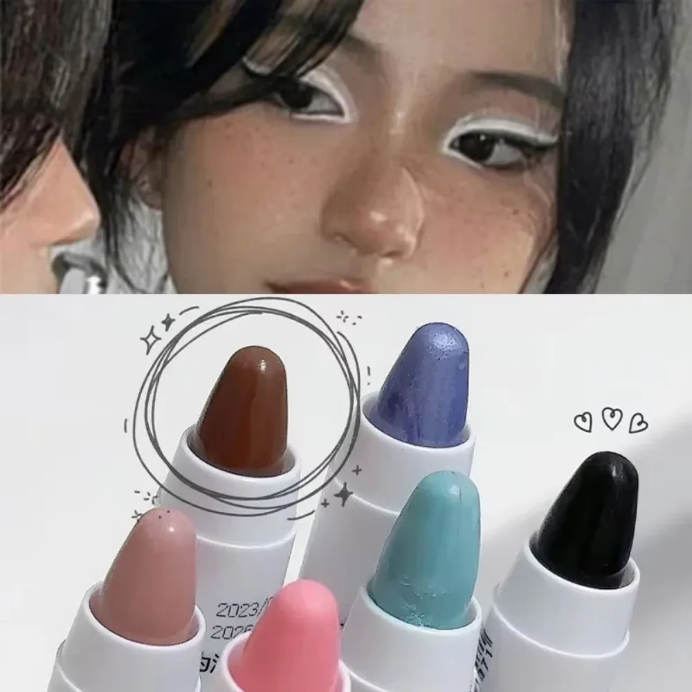 Eyeshadow Stick Matte Eyeshadow Stick White Eyeliner Shimmer Silver Highlighter Pen Waterproof Eye Makeup