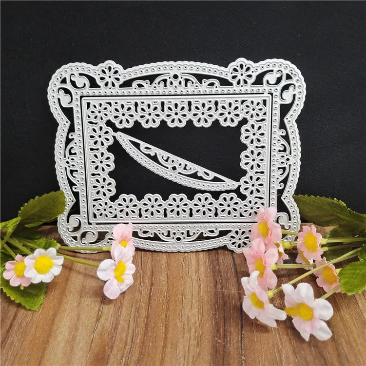 

Lngclown Rectangle Photo Frame Metal Cutting Dies Cut Die Scrapbooking Die Craft Paper Knife Mould Blade Punch Steencils Dies