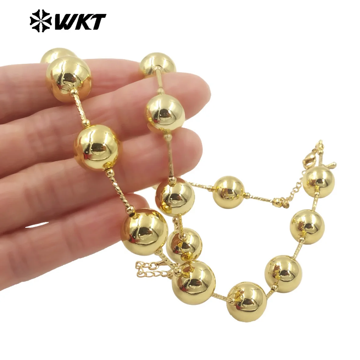 WT-JF350 WKT 2024 Luxury Yellow Brass Chain Pretty Bracelet Round Bead Women Gift Jewelry New Accessory Wedding