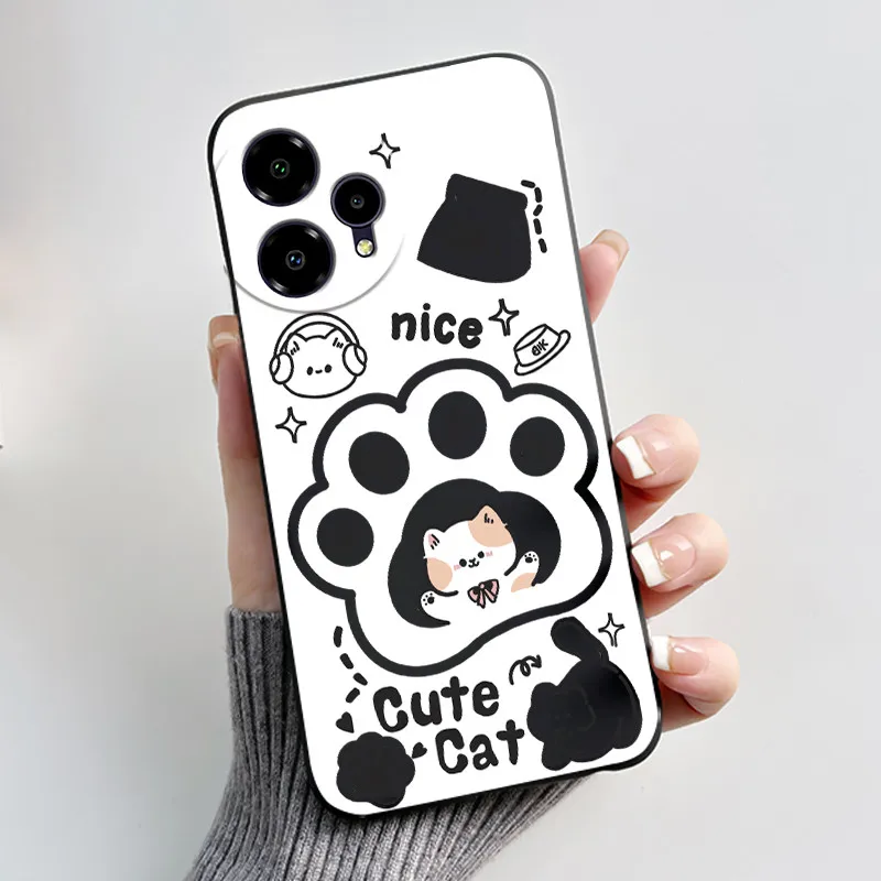 Aesthetic Cute Cat Cartoon Silicone Soft TPU Phone Case Cover