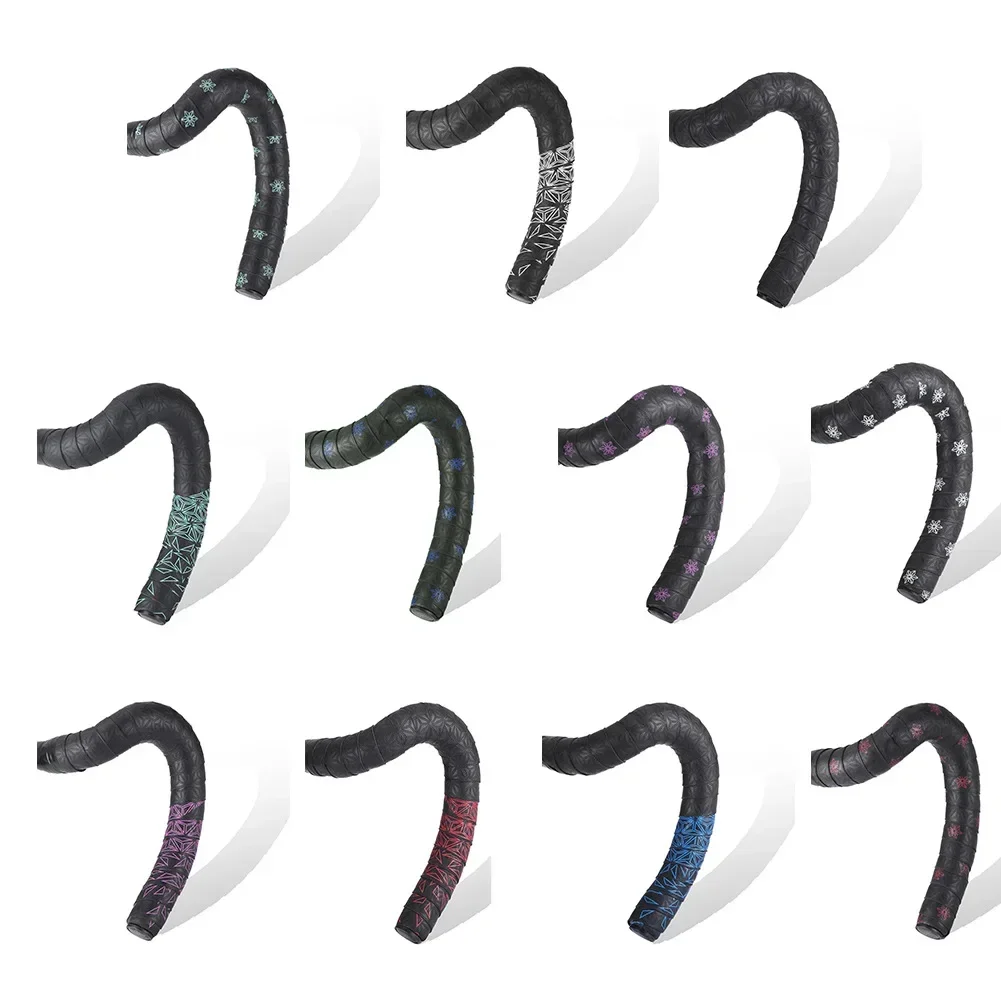 Bike Handlebar Tape 1Pair PU Anti-Slip Shock Absorption With Bar End Plugs For Bicycle