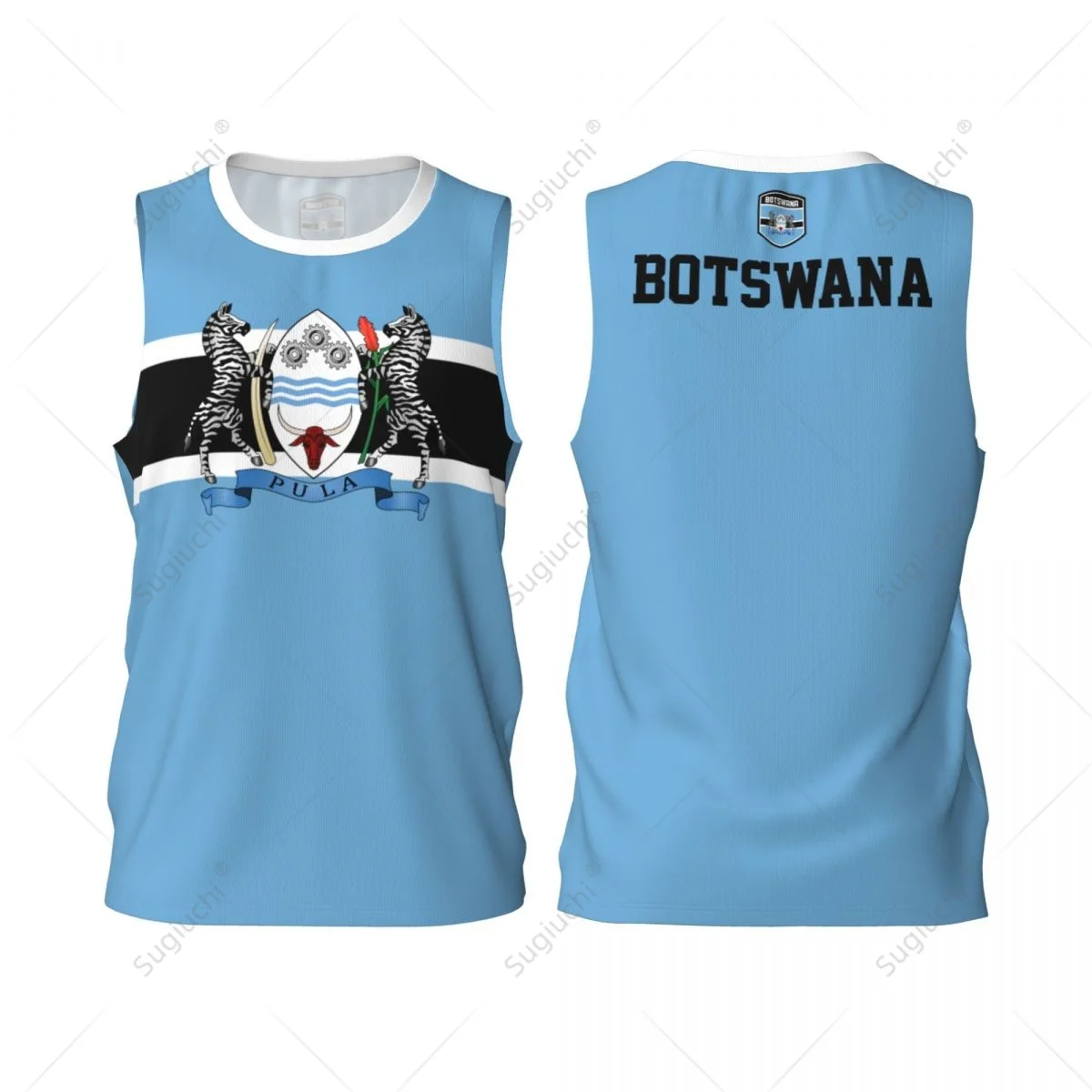 Botswana Flag Men Basketball Sports Running Fitness Multifunction Sleeveless tshirt Exclusive Name Nunber