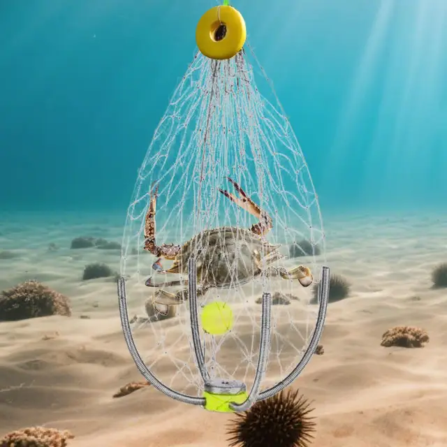 NEW Automatic Crab Trap Fishing Foldable Design Fishing Net Cage Wide Coverage Automatic Open Closing Supplementary Crab Cage