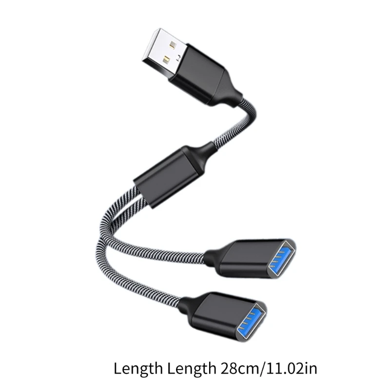 28/30cm USB Splitter Cable USB Male to 3/2 USB 2.0 Female Extension Cord ,USB Port Hub Data Power Split Adapter 6
