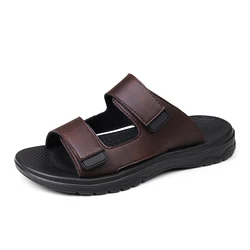 Men's Comfortable Breathable Leather Sandals with Soft Sole - 45 (Brown3)