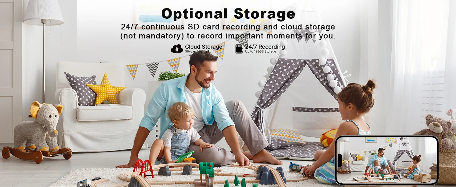 Also support tf card local storage and cloud storage function