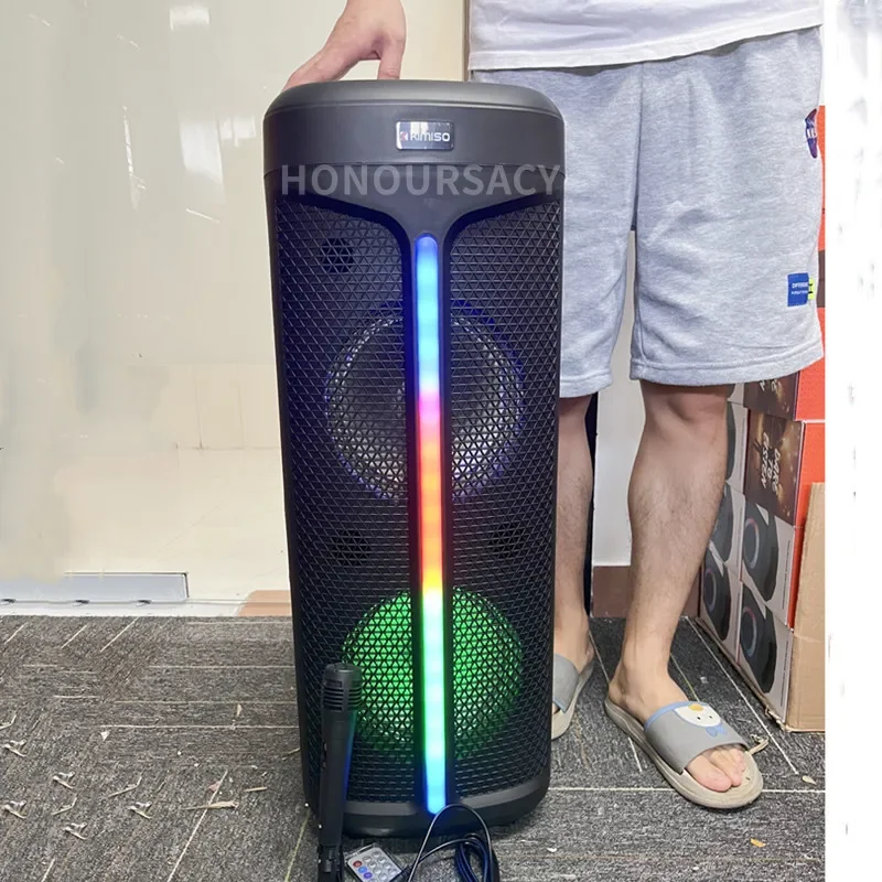 

3000W Peak High Power Family Party Karaoke Sound Heavy Bass Outdoor Portable Wireless Bluetooth Speakers With Mic LED Cool Light