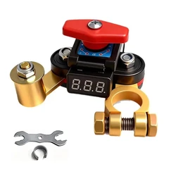 Universal Car Battery Disconnect Switch with 360° Rotation and Anti - Leakage Protection (Copper with digital)