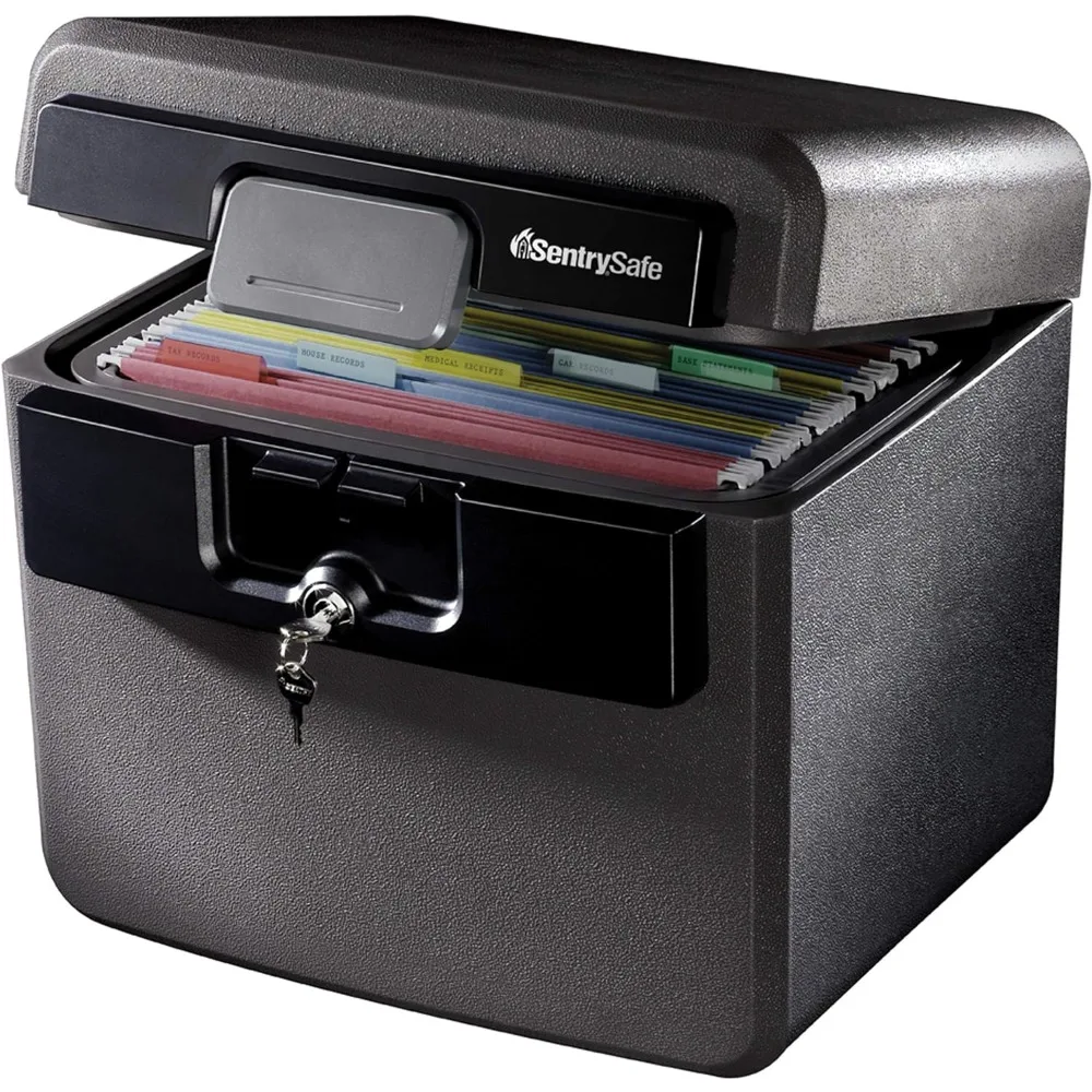 Sentry Safe Fireproof and Waterproof Safe File Folder and Document Box with Key Lock Ex. 14.3 x 15.5 x 13.5 HD4100