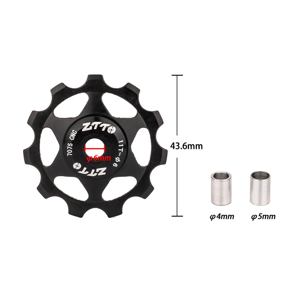 Bicycle Ball Bearing Bicycle Guide Pulleys 11t Sealed Bearing Aluminum Alloy Mountain Bike Rear Derailleur Pulley Cycling Parts