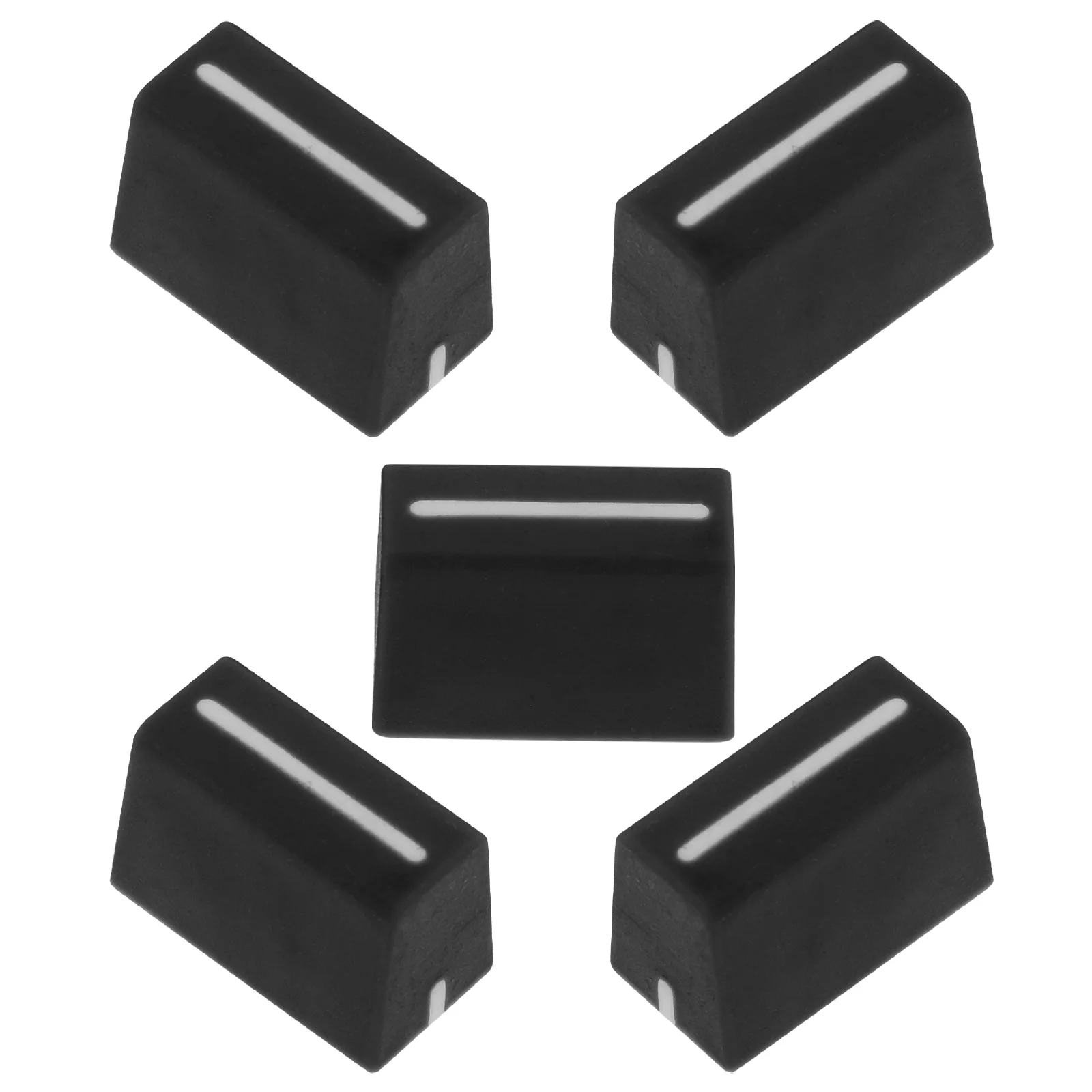 5 Pcs Mixer Slider Knobs Fader Replacement Accessories Flat Console Cap Rubber Mat