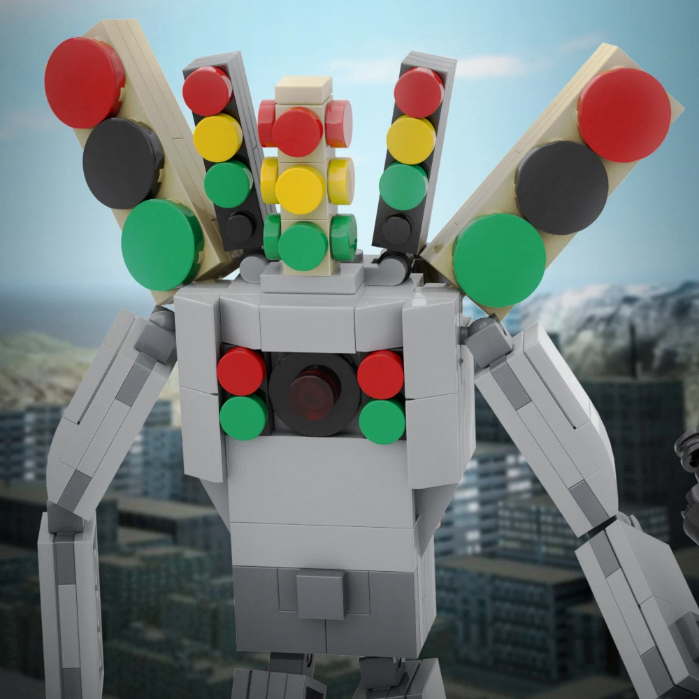 Moc Skibidied Mecha Toilet Traffic Light Man Camera Man Set Building Blocks Kit Titans Brick Toys For Children Regali Di Compleanno