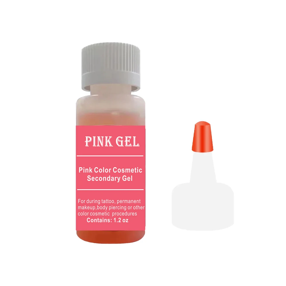 Eyebrow Calming Gel Tattoo Pink Gel for Permanent Makeup Eyebrow Lip Cosmetic Color Care Gel 1.2 OZ