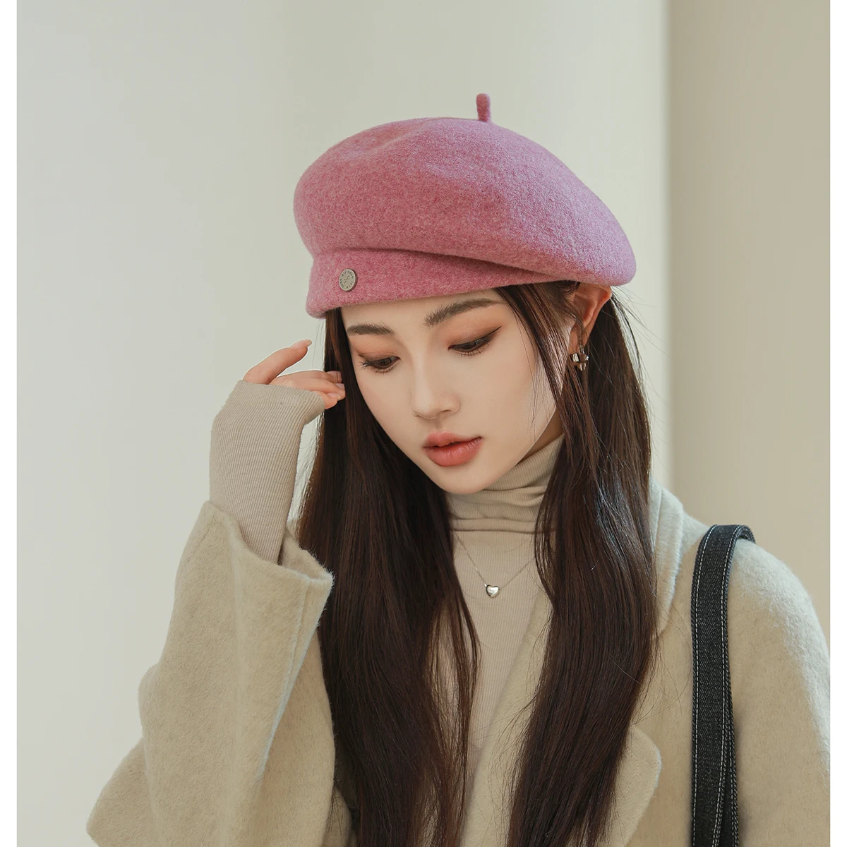 Hot Sale Wool Blend Solid Color French Beret Artist Berets Cap for Women Girls Indoor Outdoor Winter Fashion Lady Hat_senzul.com