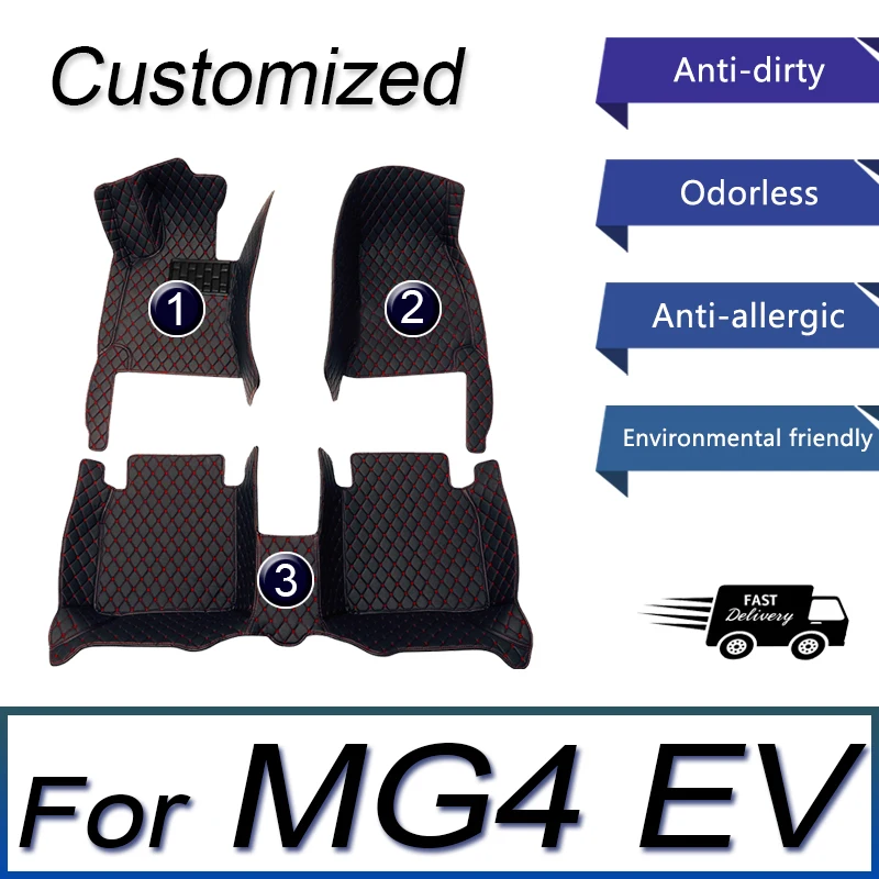 

Car Floor Mats For MG4 EV MG Mulan EH32 2022 2023 2024 Hatchback Rug Leather Mat Cubre Pisos Para Autos Car Accessories Interior