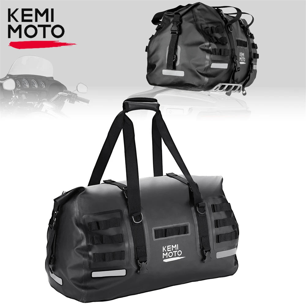 Bolsa Para Motocicleta Impermeable 7-12 L Expandible - Con Correa Para Hombro Y Funda De Lluvia | Ideal Para Viajes Y Uso Diario | Color Negro