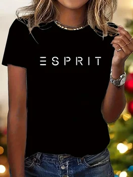 WomenS Graphic Tee Casual Crew Neck Short Sleeve T-Shirt  with Bold Letter Print Everyday Tshirt Bold Print Tee 1