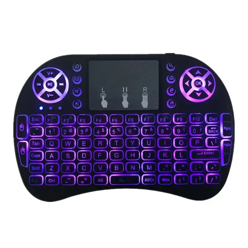 Wireless Keyboard Wireless Keyboard and Mouse Wireless Keyboard Mouse Set I8 Backlit Mini Wireless Keyboard English 2.4G Air Mouse Remote Touchpad for Android TV Box PC X96 H96 Max 7 Color