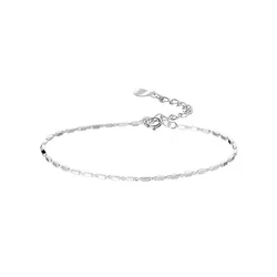 Elegant Geometric 925 Sterling Silver Square Bracelet for Women - Fashionable Minimalist Luxury Jewelry Gift (Silvery)