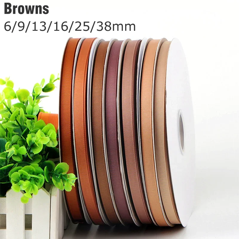 Grosgrain Ribbon Polyester Fabric Ribbon 6/9/13/16/25/38mm Bow Making Wedding #943031