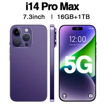 i14 Pro Max Smartphone 7 3 inch Full Screen 4G 5G Cell Phone 6000mAh Mobile