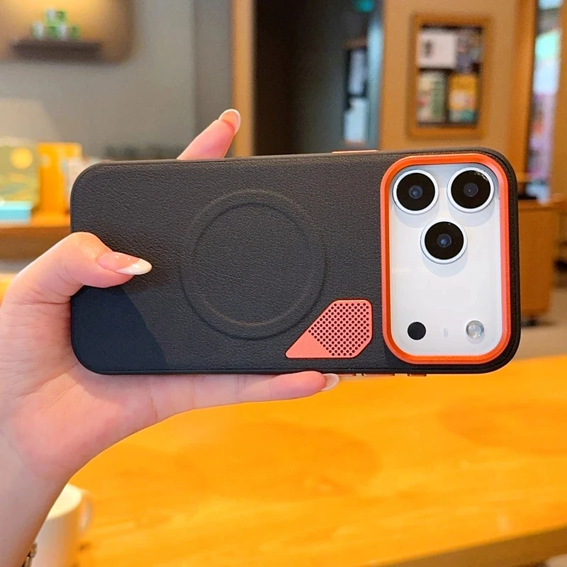 Enhanced Magnetic Phone Case with High-Quality PU Leather and CPU Cooling for Business Professionals