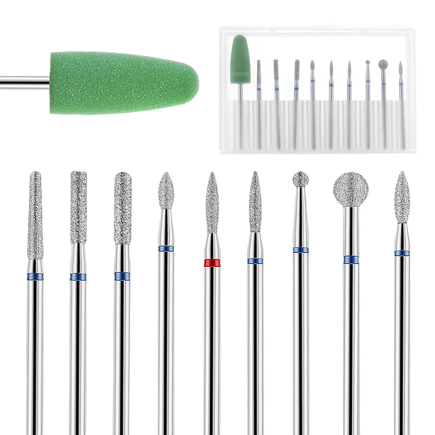 10pcs/Set Nail Drill Bit Milling Cutter Files Rotary Electric Burr Manicure Pedicure for Machine Remove Gel Cuticle Tools