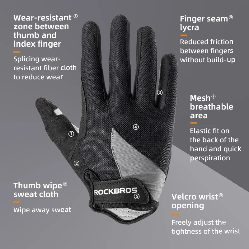 ROCKBROS Windproof Cycling Gloves Bicycle Touch Screen Riding MTB Bike Glove Thermal Warm Motorcycle Winter Autumn Bike Clothing 4