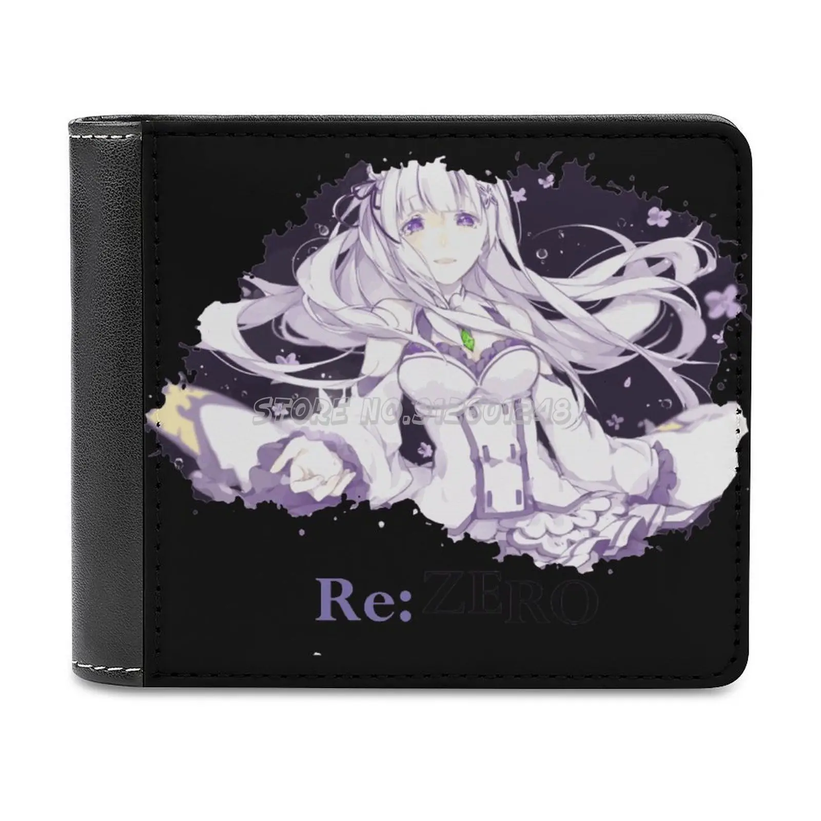 ReZEROEmiliaLeatherWalletMenSlimPurseCardHolderWalletsMoney