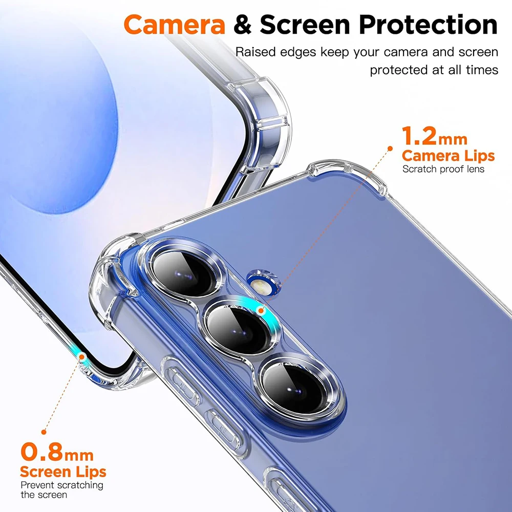 Shockproof Ultra Thin Clear Silicone Phone Case - Soft Protective Cover