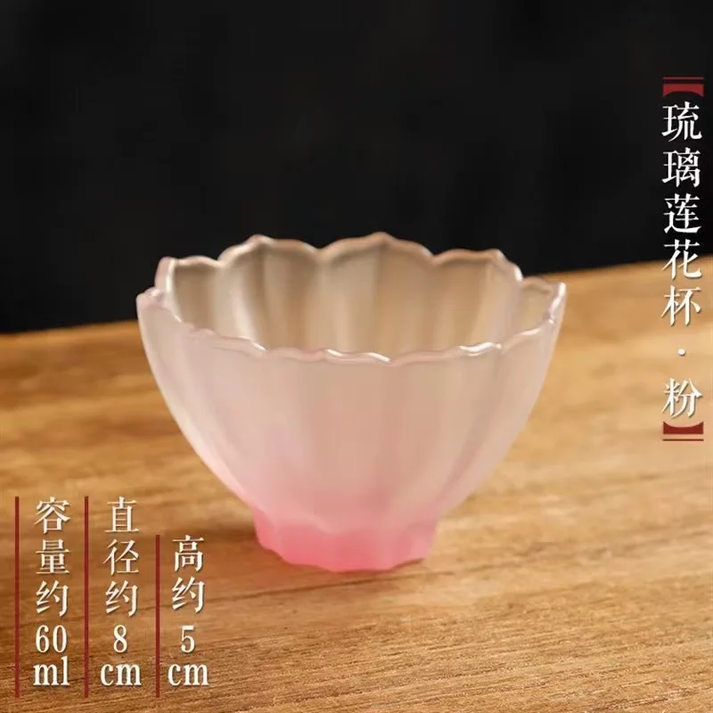 Glass tea set, modern simple household heat-resistant and high temperature-resistant crystal appearance, lotus tea for women