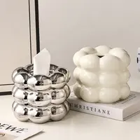 European Ceramic Tissue Box Creative Marshmallow Decorative Roll Organizer Living Room Desktop Tissue Canister Home Decoration 1