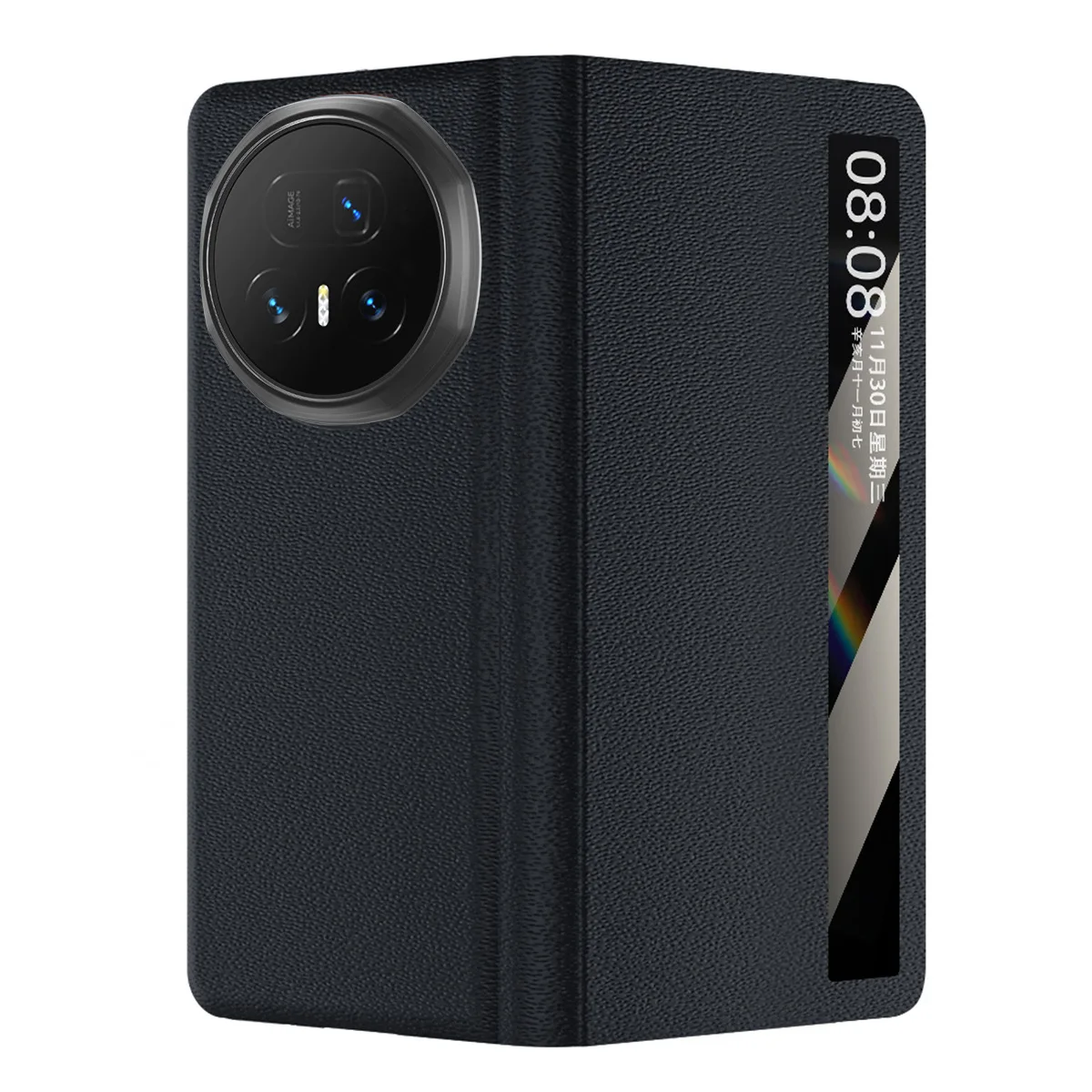 Luxury Leather Smart View Flip Cover with Protective Windows