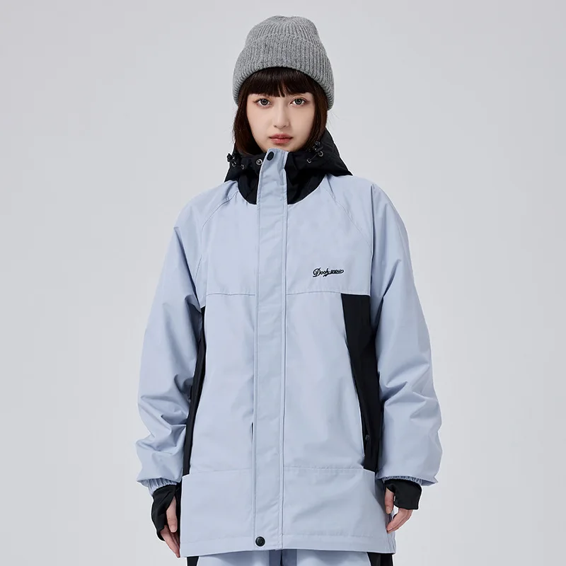 New Outdoor Ski Jackets Women's Loose Men's Windproof Waterproof Snowboarding Hooded Overcoats Winter Warm Skiing Snow Tops