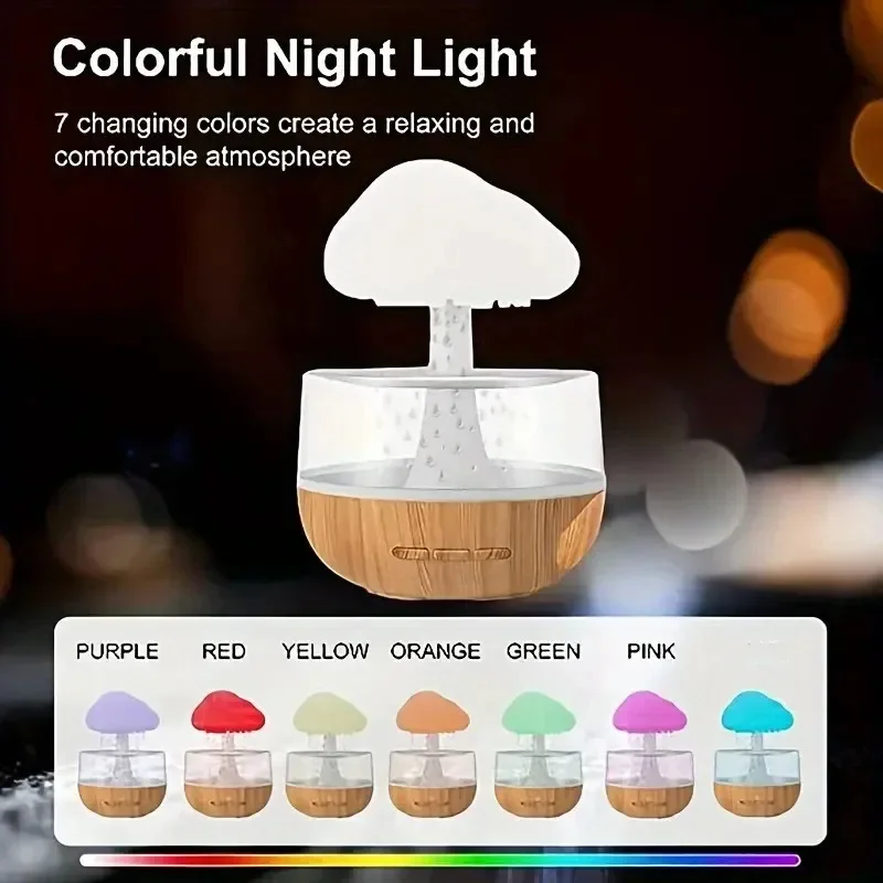 Colorful Mushroom Cloud Aromatherapy Humidifier for Relaxation