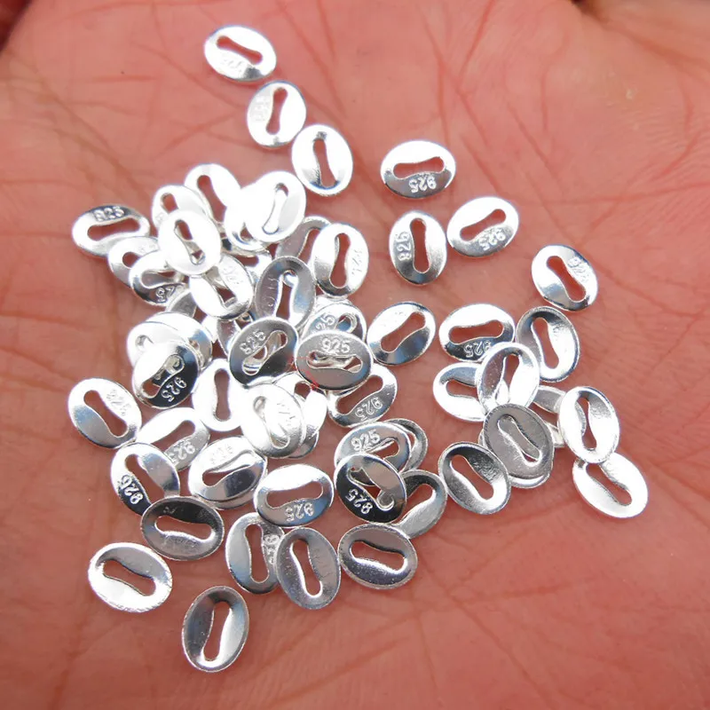 

Fashion Jewelry Accessory 100Pcs A Lot 925 Silver Plated Mark 925 Hang Piece 4*5MM