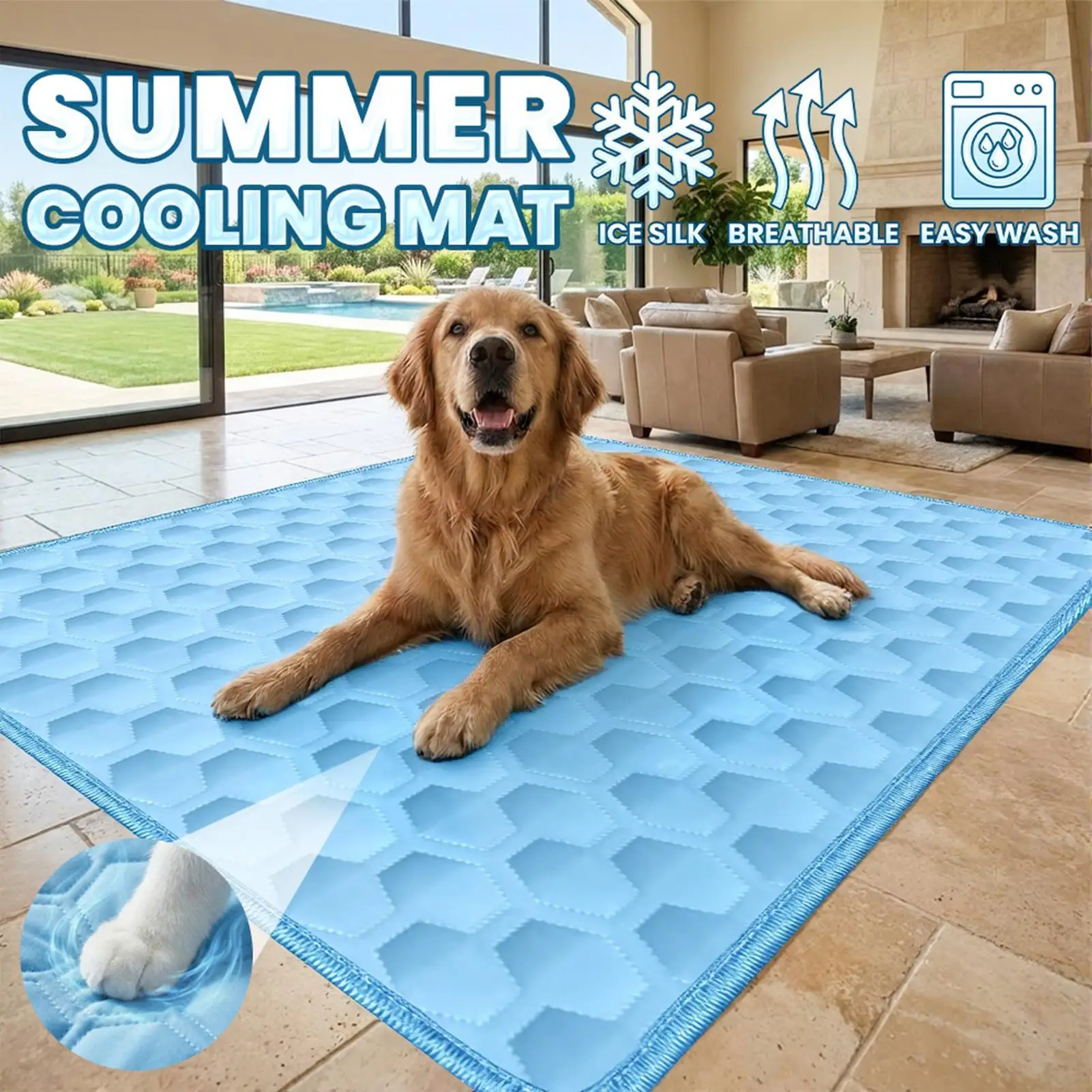Pet Cooling Mat Summer Dog Cold Bed Extra Large For Small Big Dogs Pet Accessories Cat Durable Blanket Sofa Cat Ice Pad Blanket 1