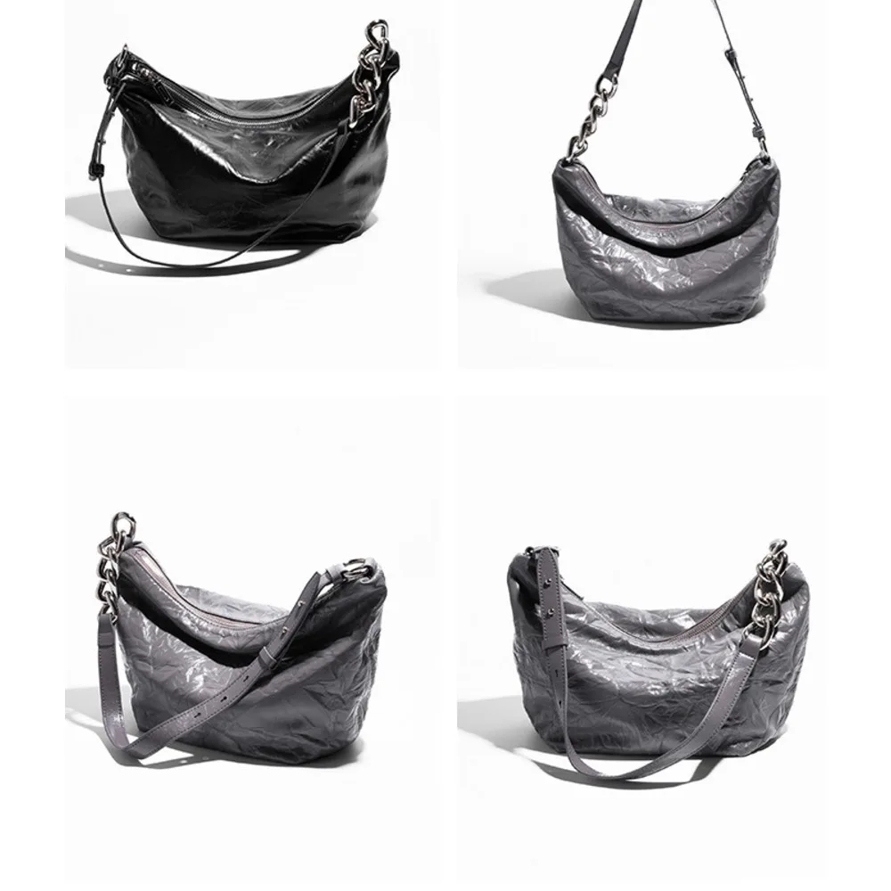 Hand Grab Muster Echtes Leder frauen mit Erweiterte Sinn, einfache und Große Kapazität Unterarm 2024 Neue Knödel_voghion.com