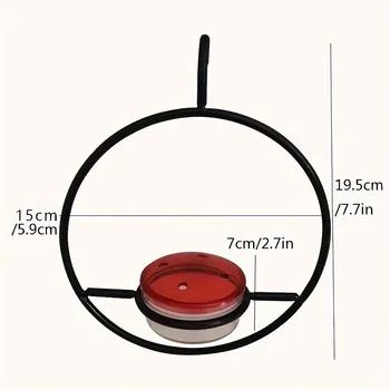 1pc//2pcs/3pcs Beautiful Hanging Hummingbird Feeder, Metal Bottle Humming Bird Feeder With Circular Metal Holder And Perch - Image 2